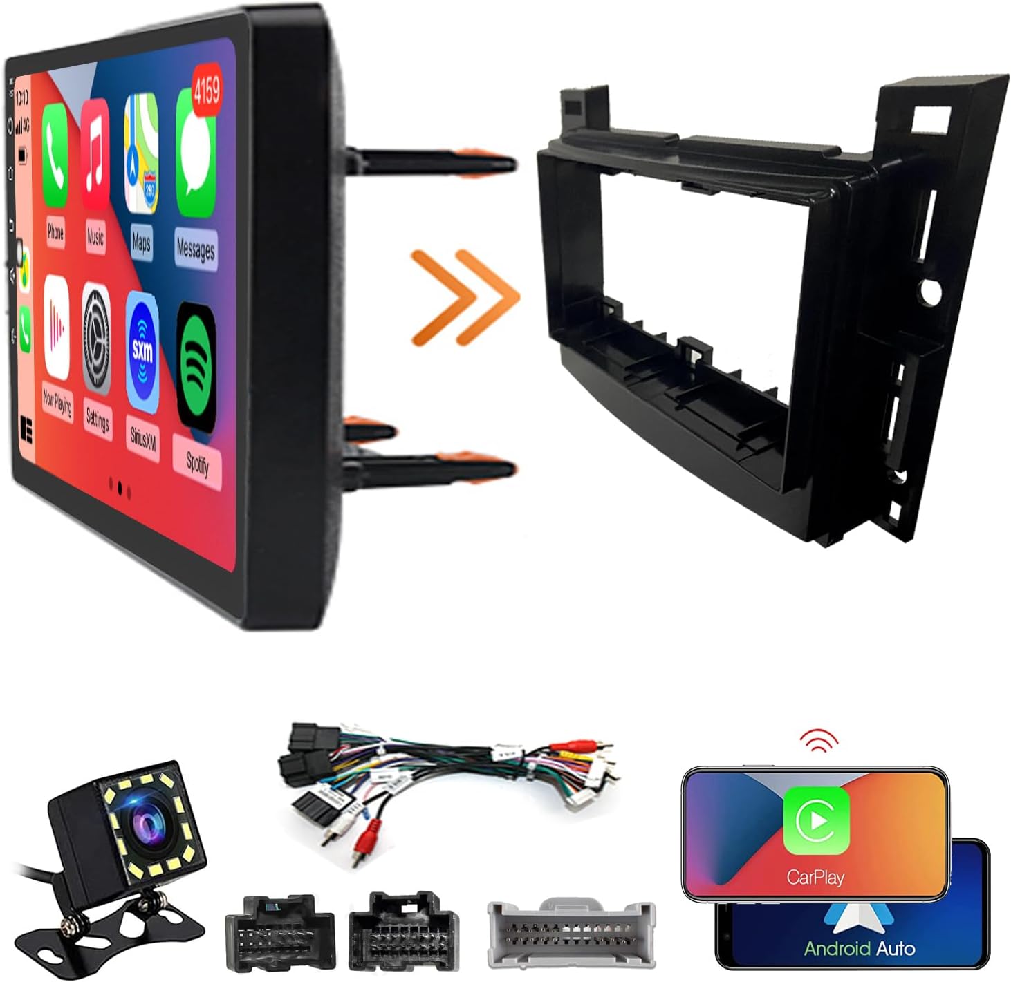 for Pontiac G6 Radio Upgrade,Fit 2005 2006 2007 2008 2009,Android Stereo Replacement,Touch Screen,Carplay and Android Auto,Free Camera