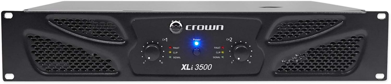 Crown Pro XLi3500 2700w 2 Channel Power Amplifier XLI 3500 Bundle with at Microphone & Rockville Stand