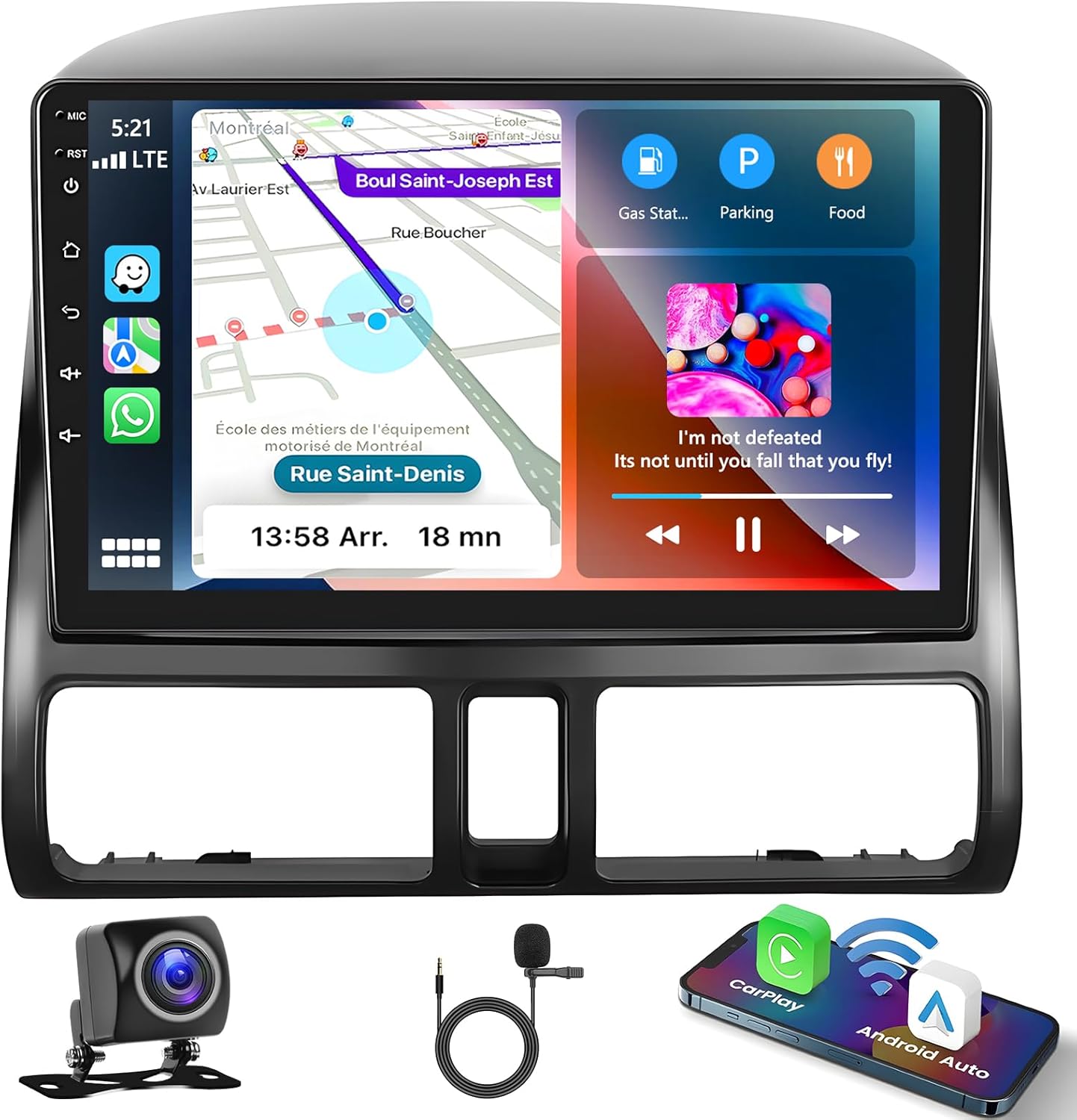 Podofo for Honda CRV 2002-2006 Wireless Apple Carplay Android Auto,9