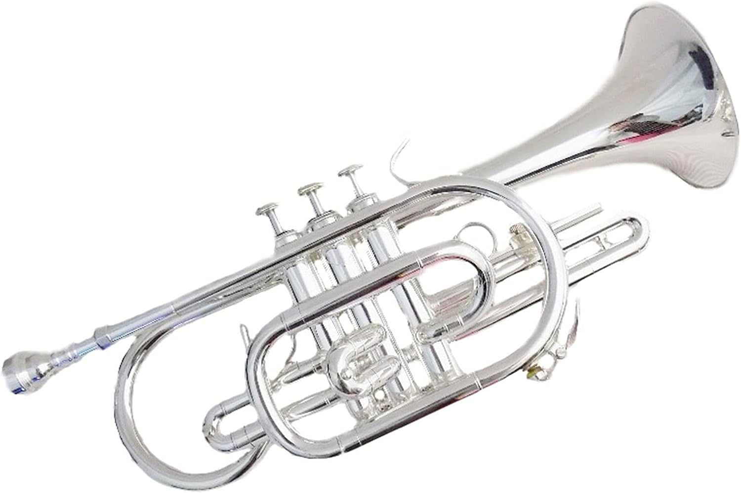 FLFL Student Trumpet Bb Brass Cornet Trumpet Instrument Silver Plated with Case and Mouthpiece Musical Instruments