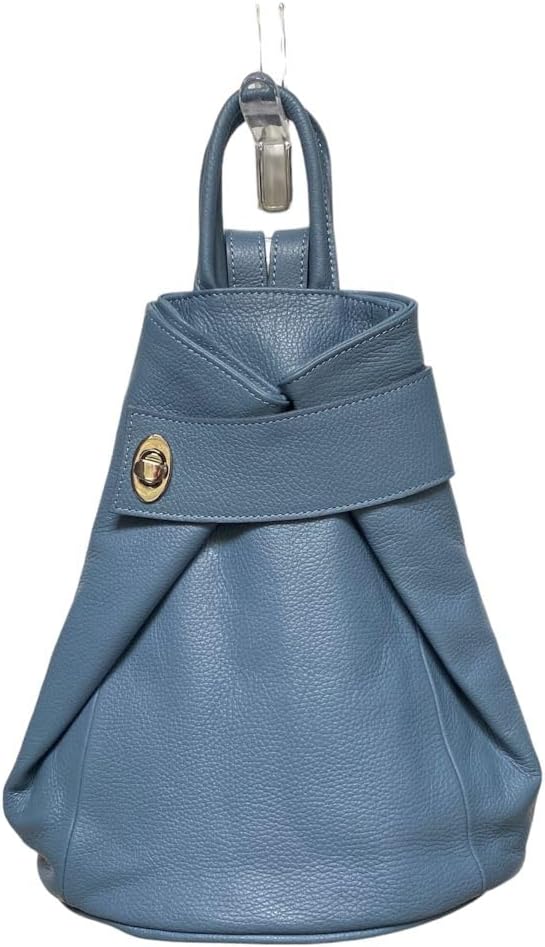 Stella Convertible Leather Backpack Purse for Women – Anti-Theft Italian Tote Bag for Travel, Work & Casual (French Blue)