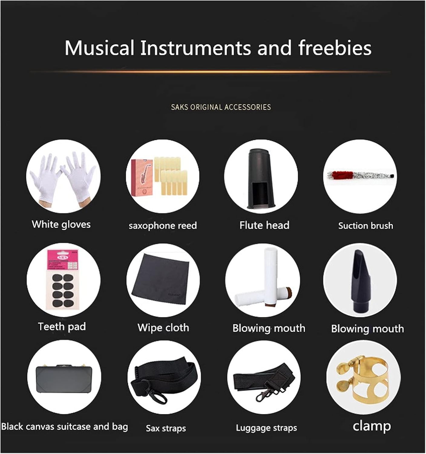 Sax Beginners Kit Alto Saxophone Nickel Plated Gold Key Super Professional Sax with Mouthpiece Wind Instrument