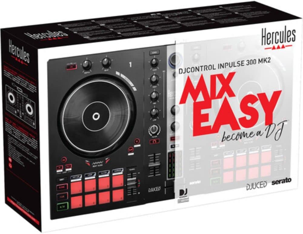 Hercules DJ Control Inpulse 300 2-Deck USB DJ Controller for Serato DJ Lite and DJUCED Bundle with Hercules HDP DJ60 Closed-Back, Over-Ear DJ Headphones