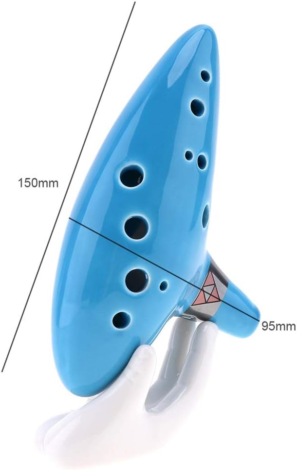 Ocarina Instrument,Musical Instrument, Ocarina ，ocarina instrument, Alto 12 Hole Tone Ocarina CeramiFlute Sky with Neck Strap Cord Bright Glaze Pottery Woodwind Instrument Ocarina Flute