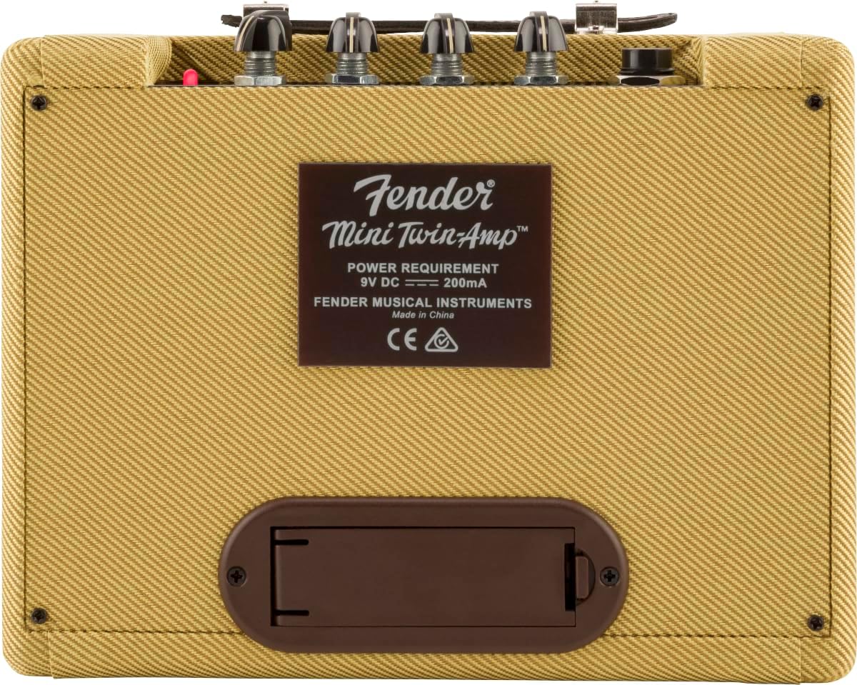Fender Mini Deluxe Electric Guitar Amp, Portable Guitar Amp, 3 Watts, with 2-Year Warranty 7.48Dx11.42Wx3.54H Inches, Tweed