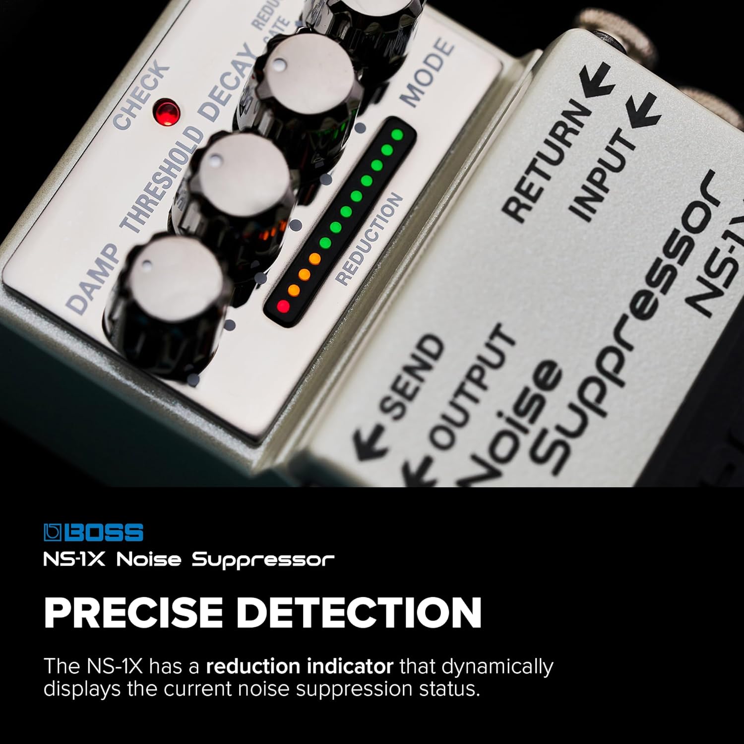 BOSS NS-1X Noise Suppressor | Next-Generation Noise Reducer & Ultra-Fast Gate for Guitar, Bass & Other Instruments | BOSS MDP Technology | Reduction Mode | Intuitive Operation | Send/Return Loop