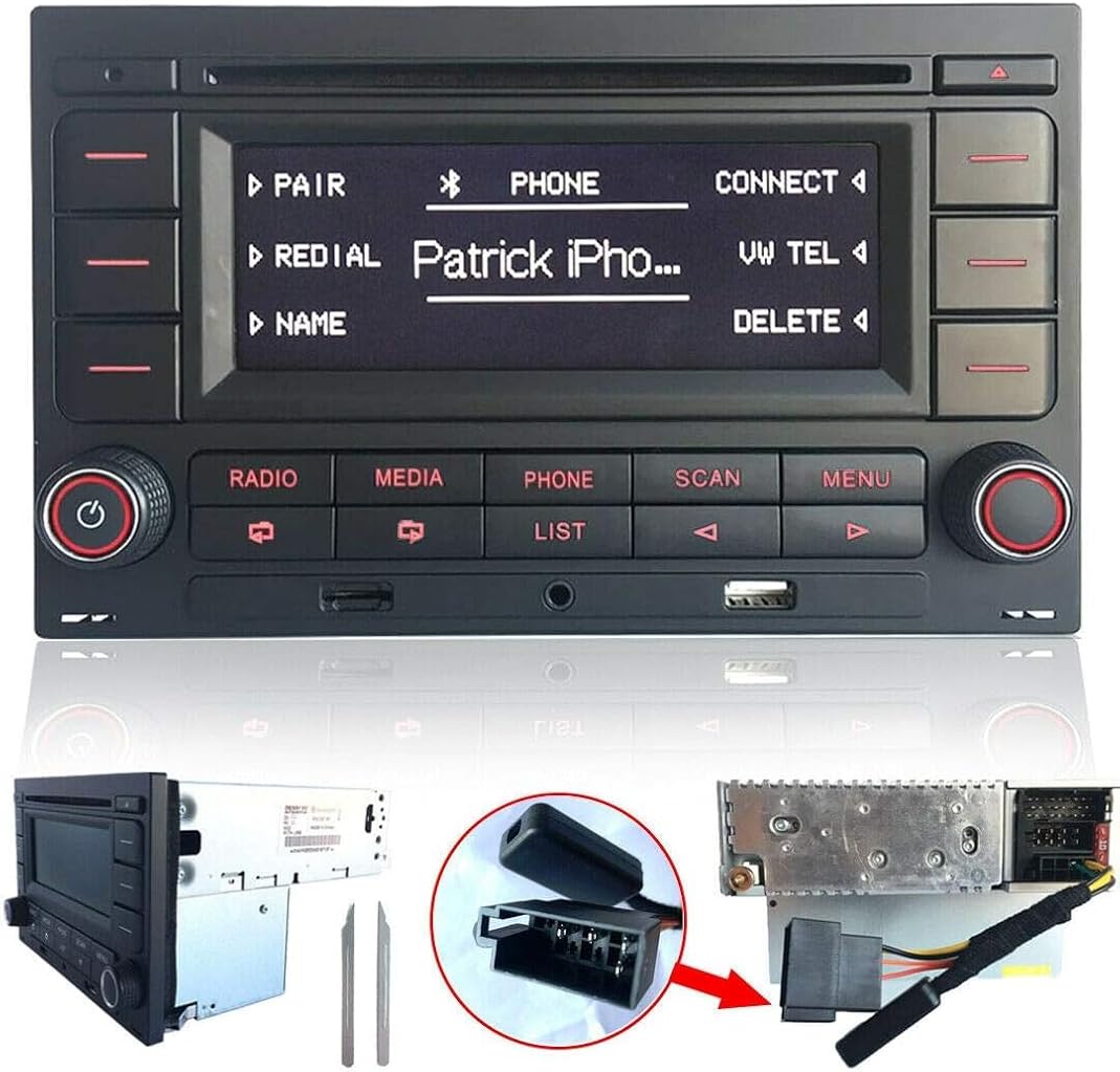 SCUMAXCON RCN210 Car Radio Audio Stereo for VW Golf MK4 Polo Passat B5 Coche Radio USB MP3 AUX SD Bluetooth with CD Player + Adapter with Canbus Simulator