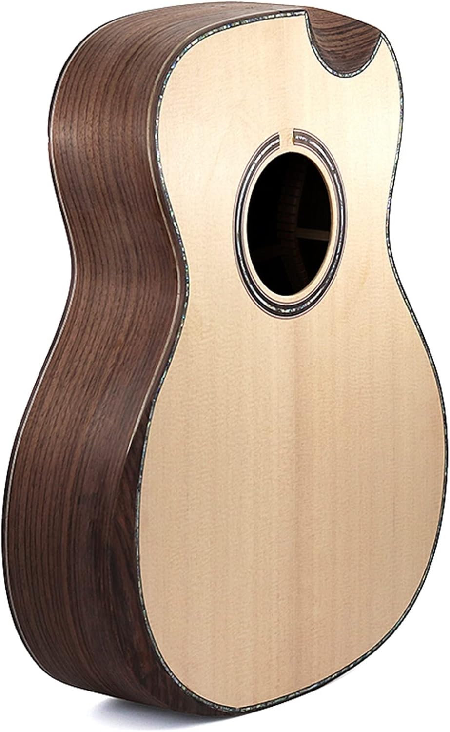 Folk Guitar with Hand Guard Combination Material Rosewood Full Single Barrel Spruce Panel Handmade Guitar Unfinished Guitar Body (Color : 2)