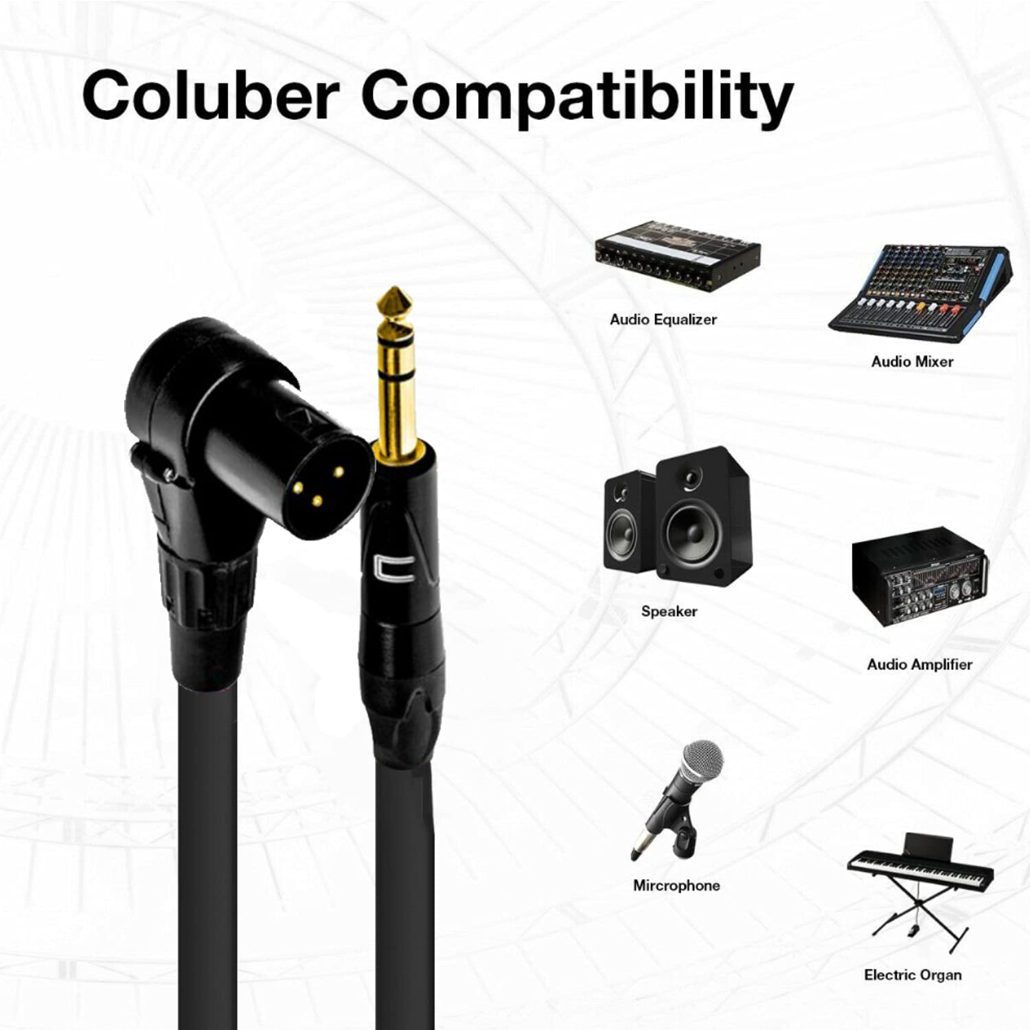 COLUBER CABLE Right Angle XLR Male to 1/4
