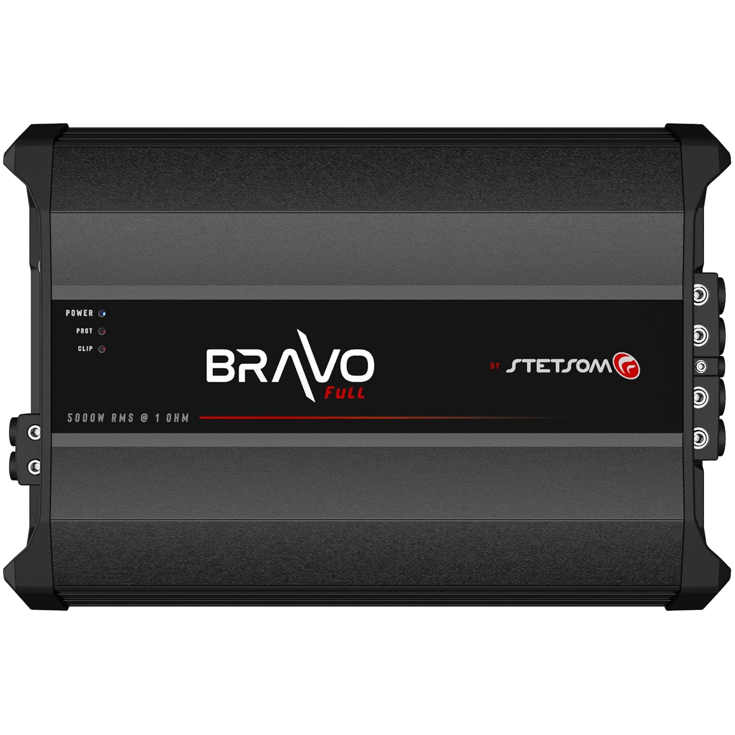 Stetsom Bravo Full 5000 1 Ohm Mono Car Amplifier, 5000.1 5K Watts RMS, 1Ω Stable Car Audio, HD Sound Quality, Crossover & Bass Boost, Car Stereo Speaker Subwoofer MD, Smart Coolers