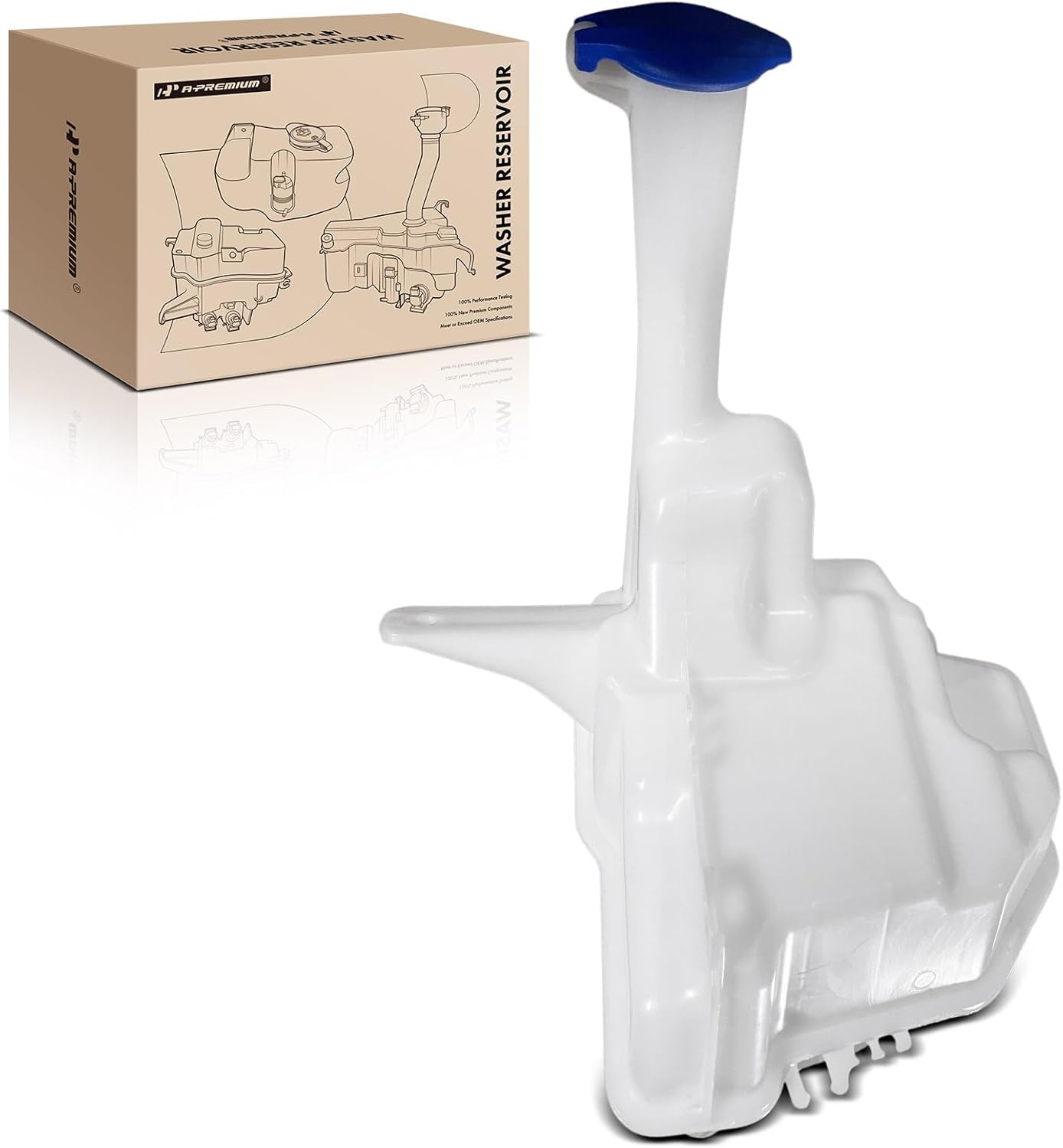 A-Premium Windshield Washer Reservoir Tank Assembly Compatible with Hyundai Accent 2012-2017 - with Cap & Filler Neck & Bracket