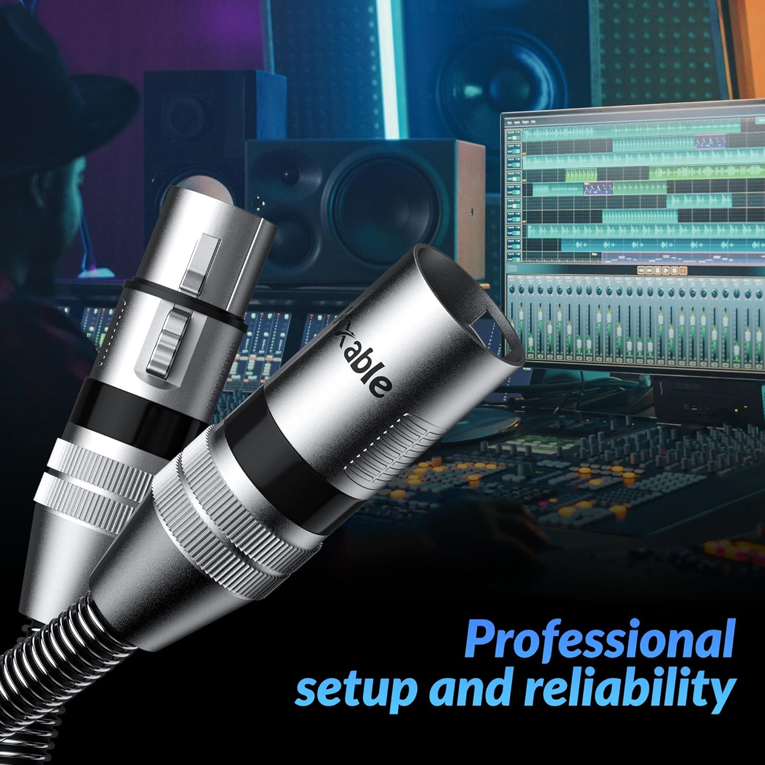 10-Pack DMX to DMX Stage Lighting Cable 15FT, 110 Ohms Impedance XLR Male to Female (XLR Compatible) Cable, 3 Pin Shielded Signal Wire, for DJ Moving Head Par Light Mic Mixer Recording Studio