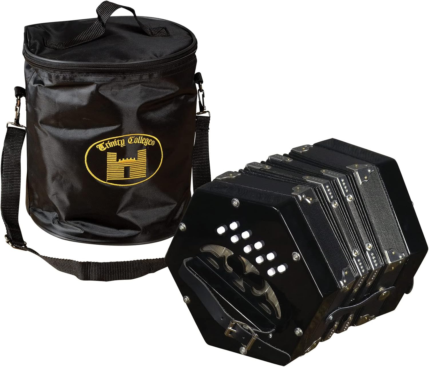 Trinity College AP-1120A Anglo Concertina – 20-Button, 2.5-Octave Range – Laminated Wood Ends, 11-Fold Bellows, Carrying Bag Included