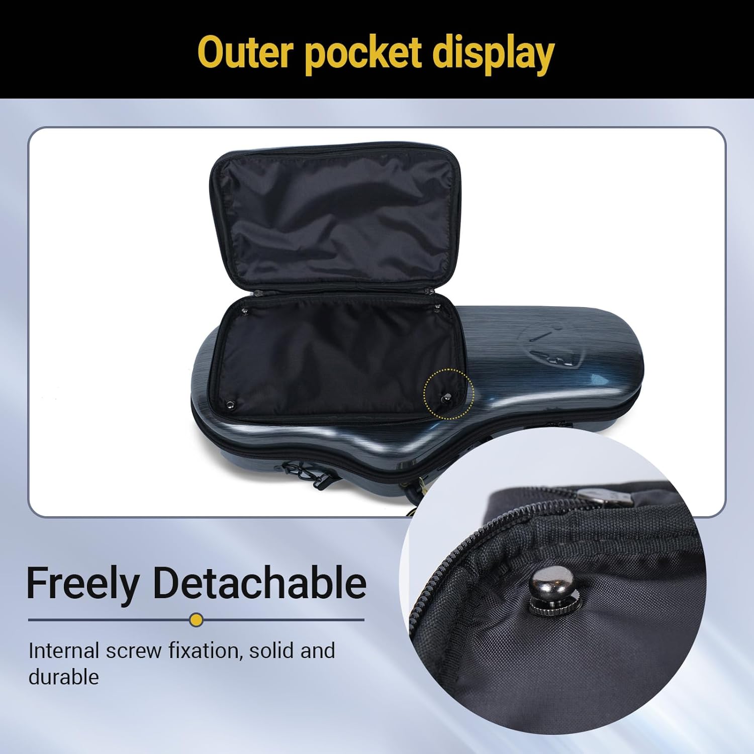 IF Alto Saxophone Contoured High-Strength Protective Shell, Lightweight & Durable Construction Alto Sax Case, Accessory Pocket, Combination Lock & Detachable Strap, Hard Shell Backpack