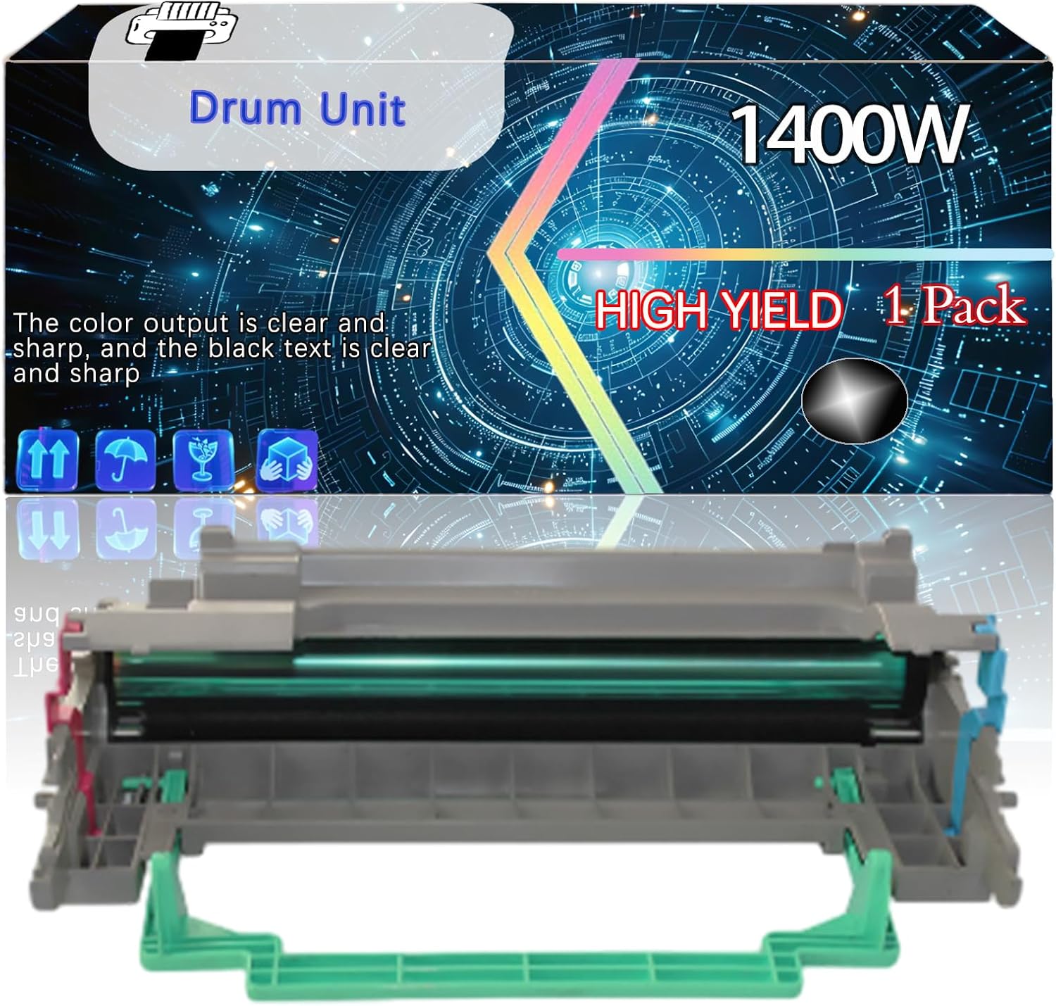 1400W Compatible for Konica Minolta PagePro 1400W Printers, Replacement Drum Unit High Yield Printer Accessories (1 Pack Black)