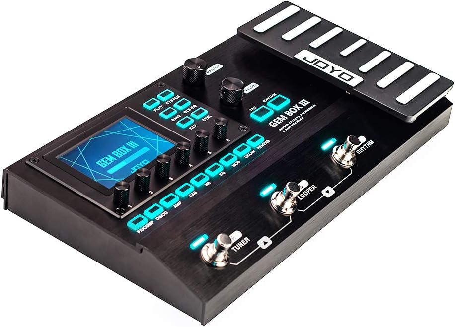 JOYO Guitar Multi Effect Processor with Expression Pedal with 157 Effect, 61 Preamp Modeling, 40 Drum Machine, IR Cab Simulation, Looper, Tap Tempo (GEM BOX III)