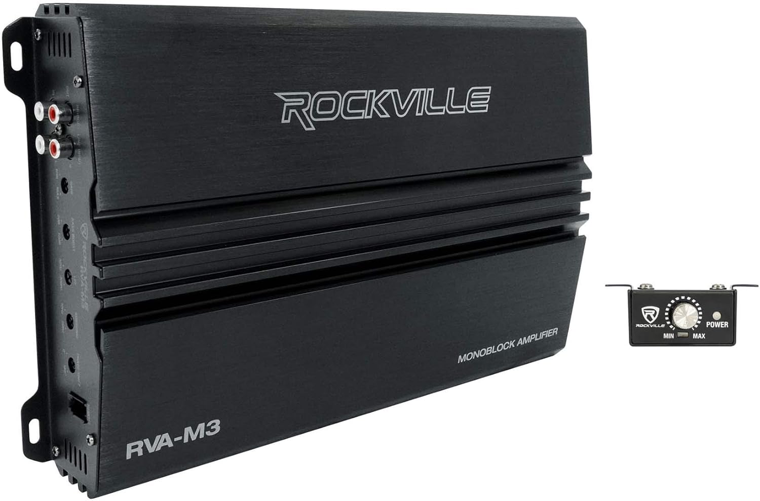 Rockville RVA-M3 V2 Mono Car Amplifier, 4000W, 1000W Dyno-Certified RMS @ 1 Ohm, Class-D, MOSFET, Bass Remote, Perfect for Subwoofers and Car Audio