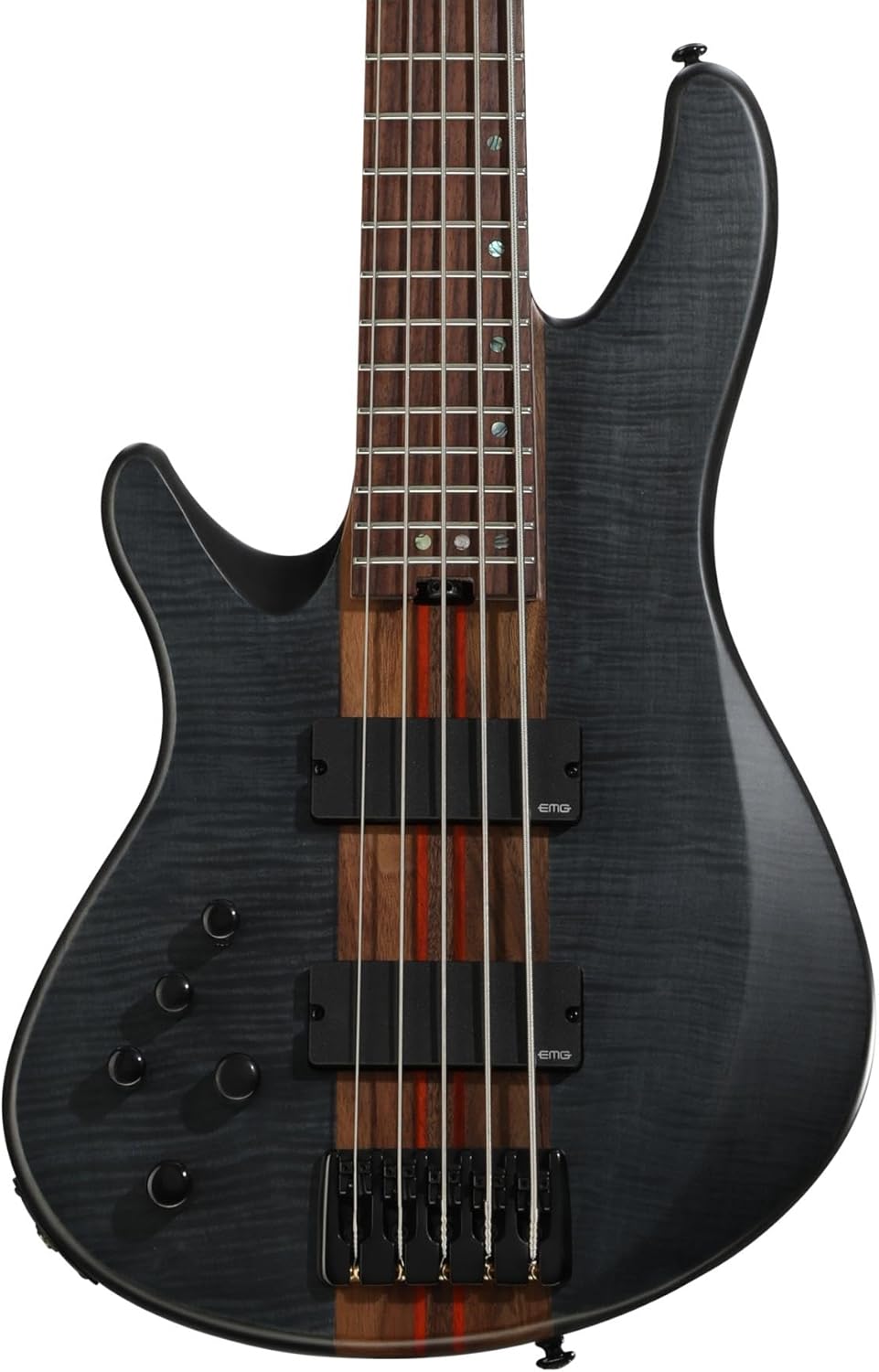 Schecter Charles Berthoud CB-5 Left-handed Bass Guitar - See-thru Black Satin