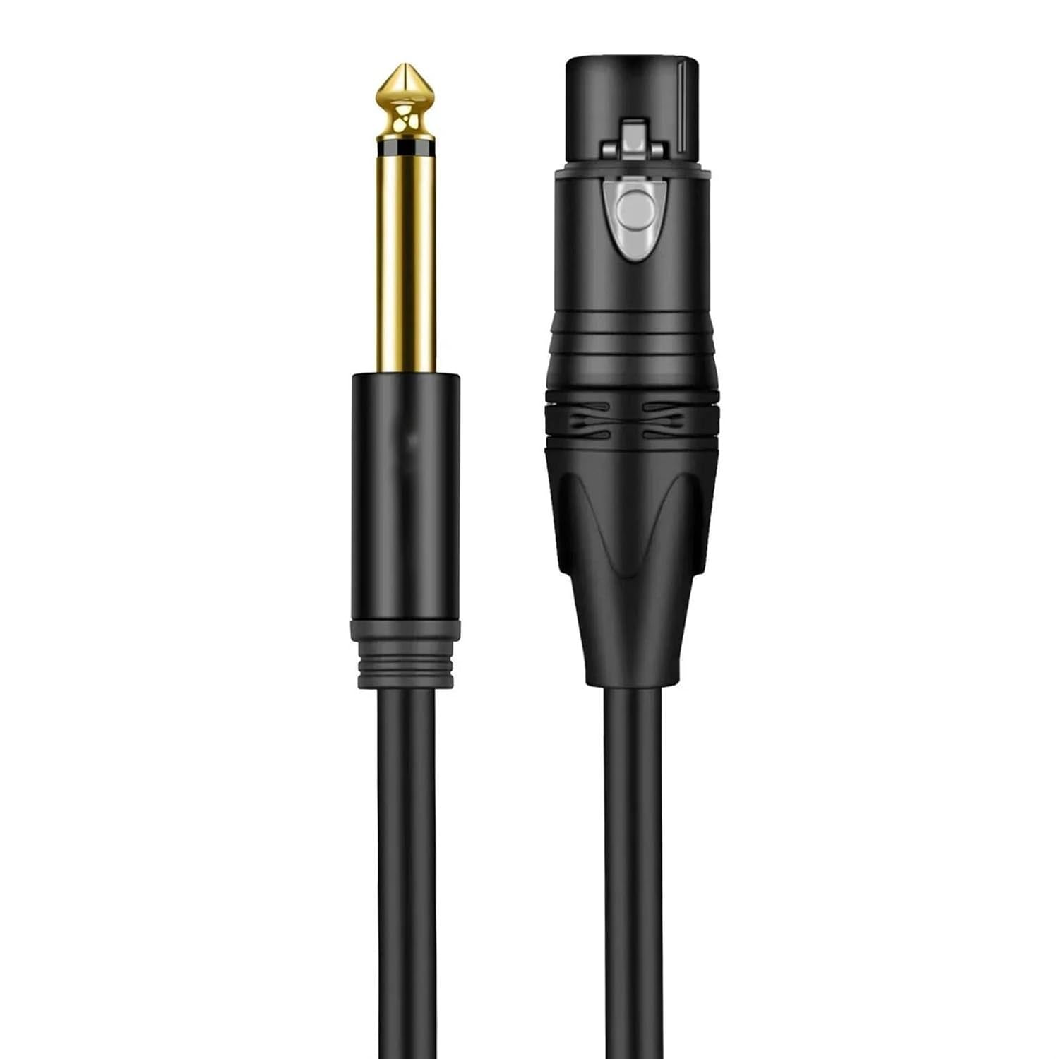 Guitar Audio Cable 6.35mm to XLR Microphone Speakers HiFi Cable 3pin Female to 6.5mm Male for Mixer Guitar Stereo Power Amplifier(Black-TS,15m)