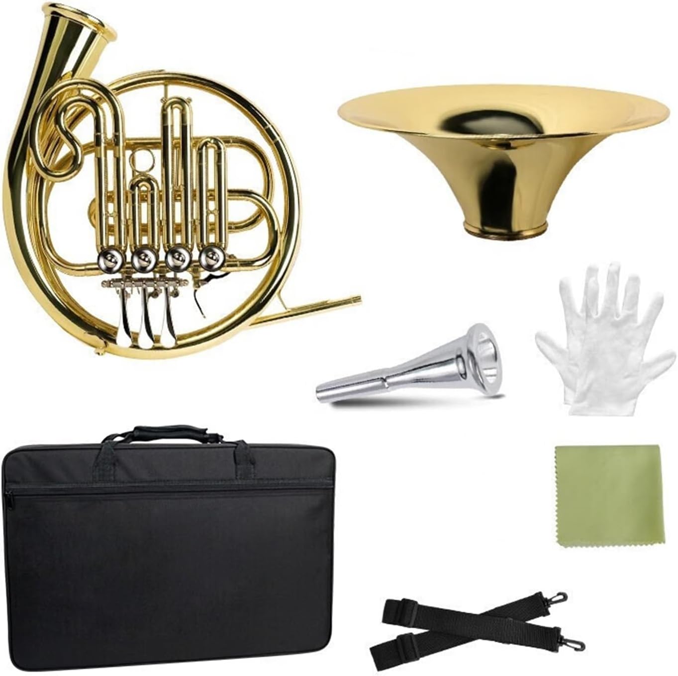 4 Key French Horn Professional French Horn B Flat Four Key Single Row Wind Instrument