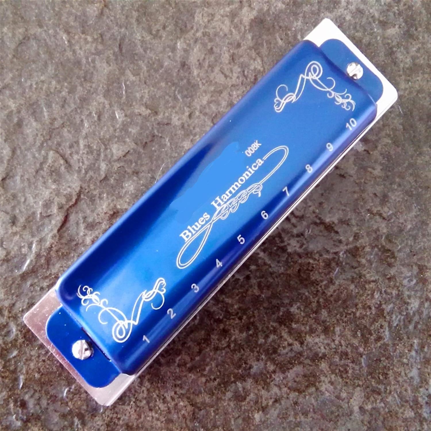 Harmonica Harmonica Diatonic 10 Holes Blues Harp 2 Color 12 Keys/Low F Mouth Ogan Woodwind Musical Instrument T008K Melodica Gaita (Color : Blue Low F)