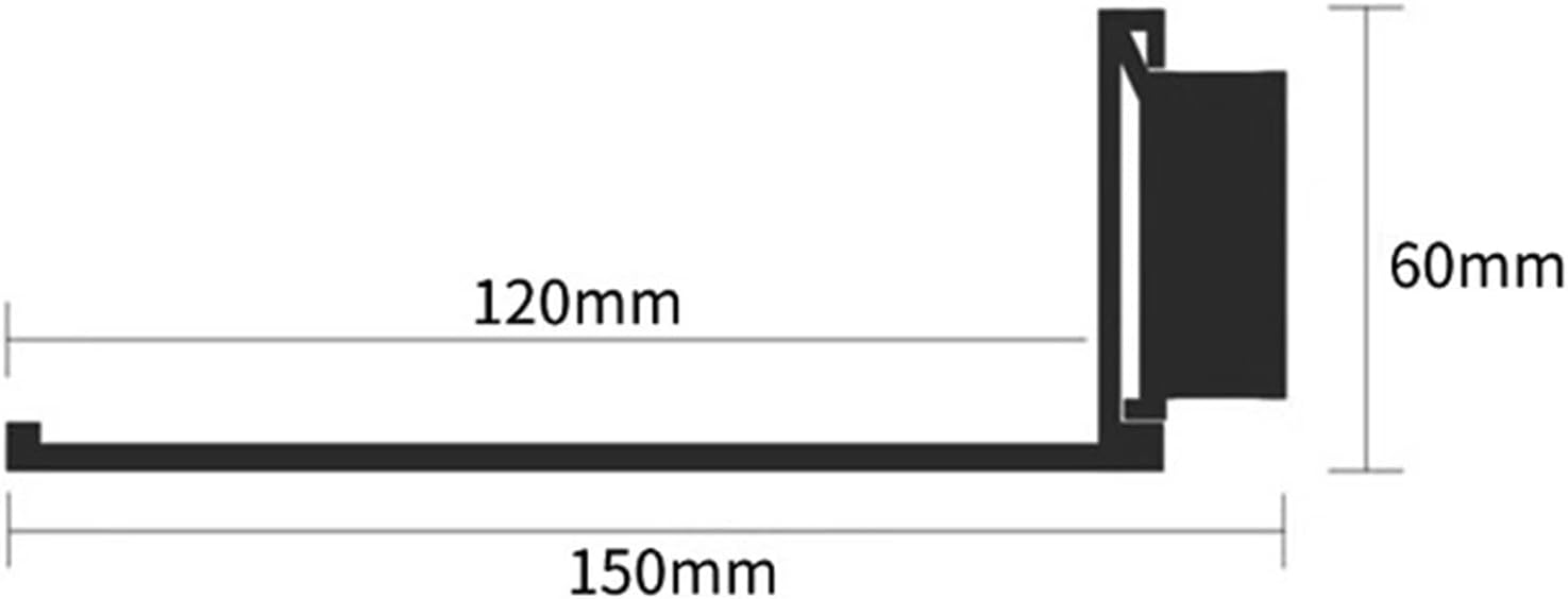 Modern Gold Aluminum Alloy Floating Wall Shelves with Double Sided Wall Mount Light Wall Storage Shelf Creative Wine Rack 60x15cm