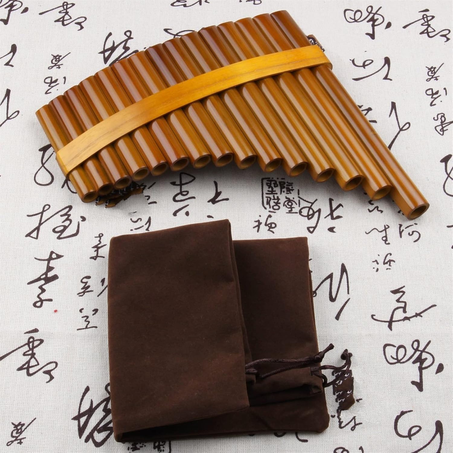 15 Pipes Pan Flute C Key Brown Colour Flute De Pan Woodwind Instrument Handmade Panpipes
