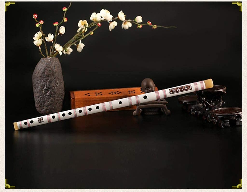 Flute Woodwind Flutes Classical Bamboo Flute Musical Instrument Chinese Traditional Dizi Transversal Flauta for Beginner (White G Tone)