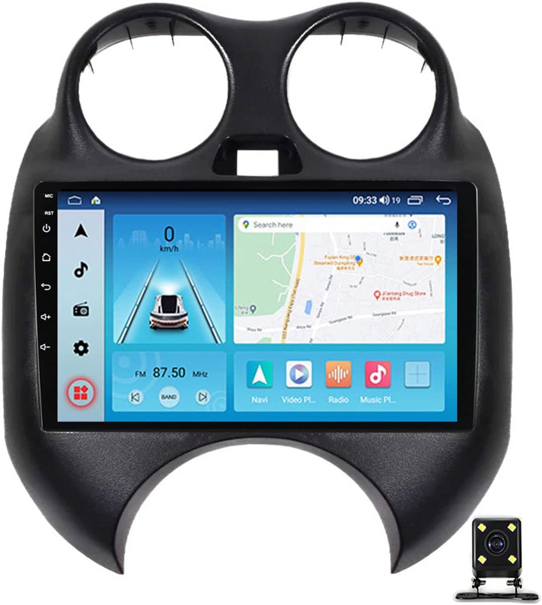 Double Din Car Stereo with Bluetooth, 9 Inch Touch Screen Car Stereo for Nissan March K13 2010~2013 with Backup Camera, Mirror Link/Carplay/Android Auto, FM Car Radio Receiver