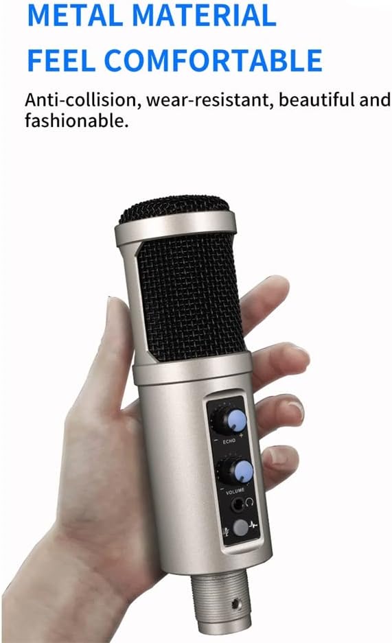 USB Microphone for Recording/Streaming/Games, Professional Microphone for PC/Laptop, Voice Volume Control (A 4.3 * 16.2cm)
