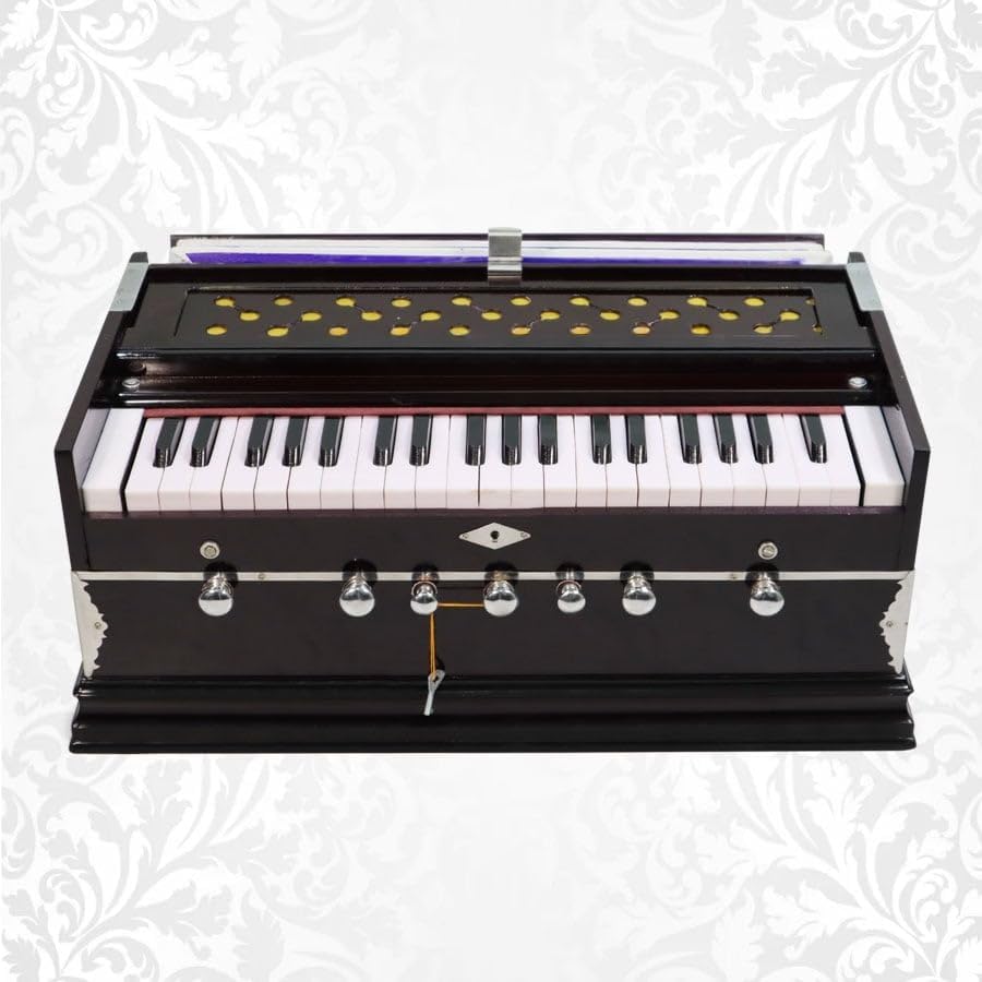 Harmonium 7 Stopper, 3¼ Octaves, Double Bellow, Bass-Male reeds, Indian Music Instrument Harmonium With Cover