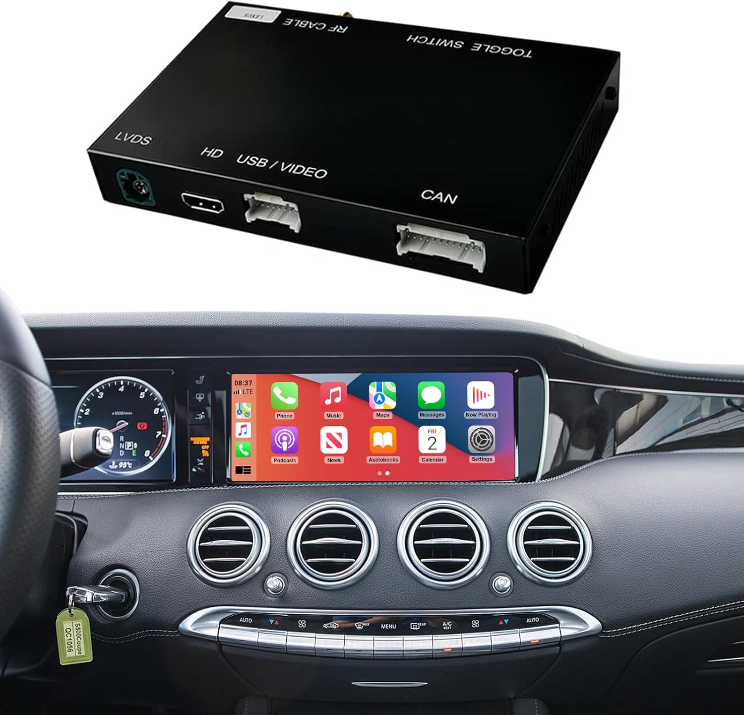 NINETOM Wireless CarPlay Retrofit Kit for Mercedes-Benz A/B/C/E/GLK/GLA/GLC/GLS/ML/GL/SLK/G/V (2012–2015) NTG4.5/4.7 System, Supports Android Auto & Mirror Link