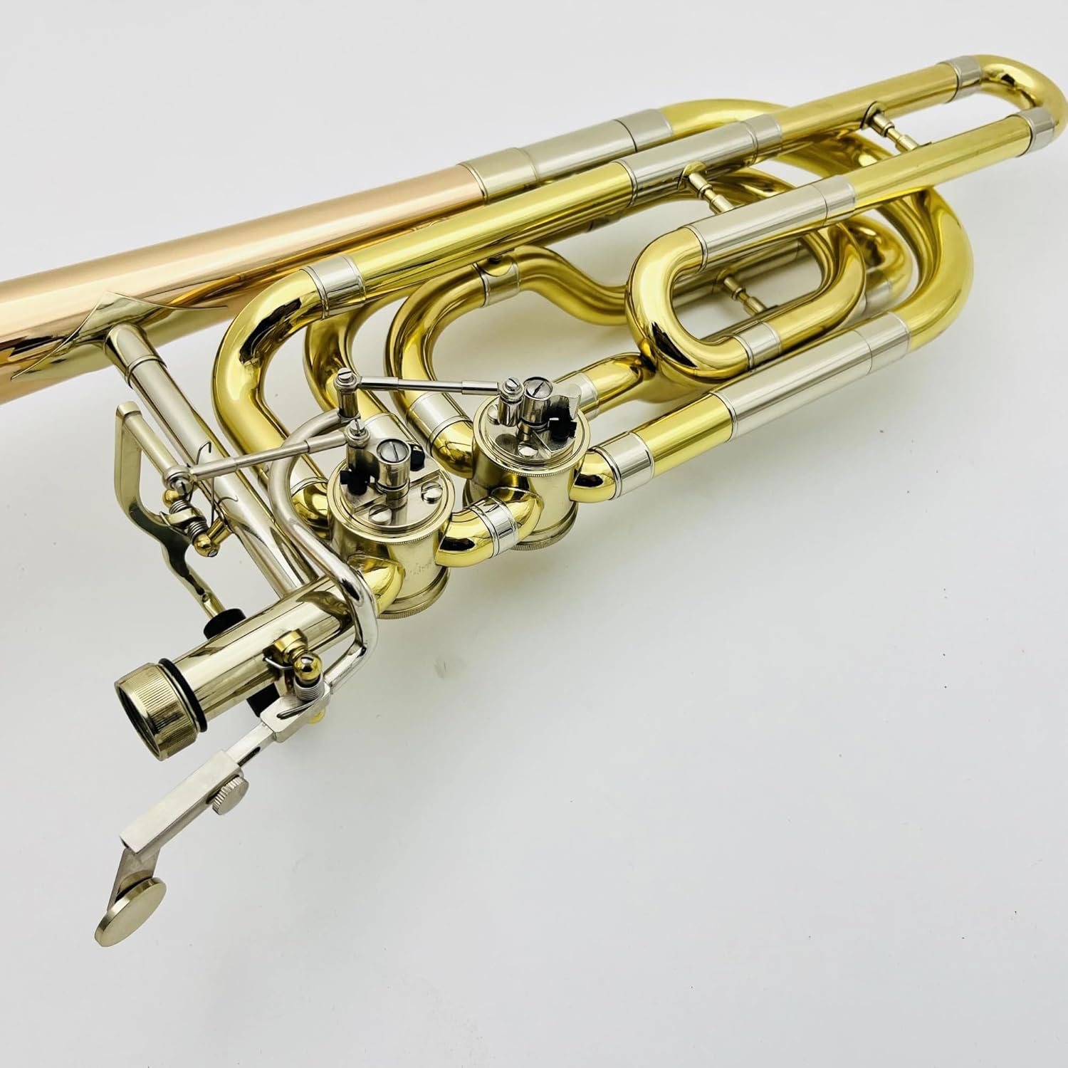 Professionals euphonium Bb/F Bass Trombone Brass Two-color Double Piston Professional Musical Instrument With Case