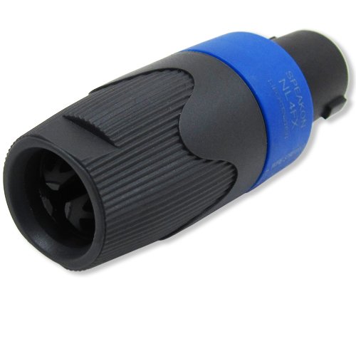 GLS Audio 50 feet Speaker Cable 12AWG Patch Cords - 50 Ft Speakon to Speakon Professional Cables Black Neutrik NL4FX (NL4FC) 12 Gauge Wire - Pro 50' Speak-on Cord 12G - Single