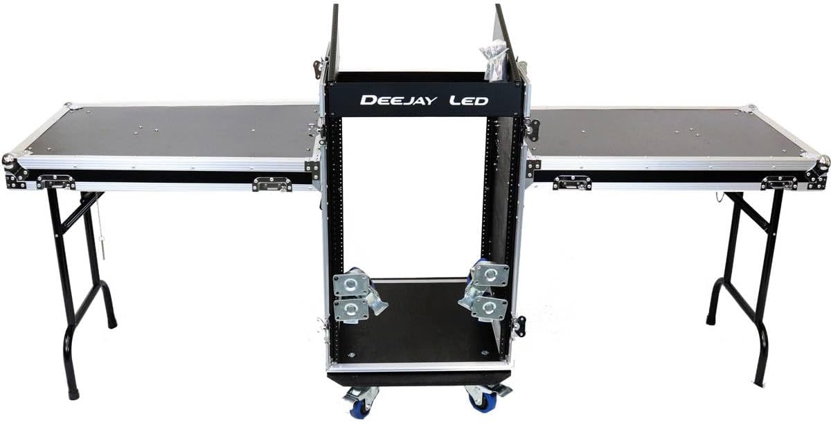 TBH11M16UCT2 Fly Drive Case 11u Space Slant Mixer Rack / 16u Space Vertical Rack System with Caster Board & Two Side Tables