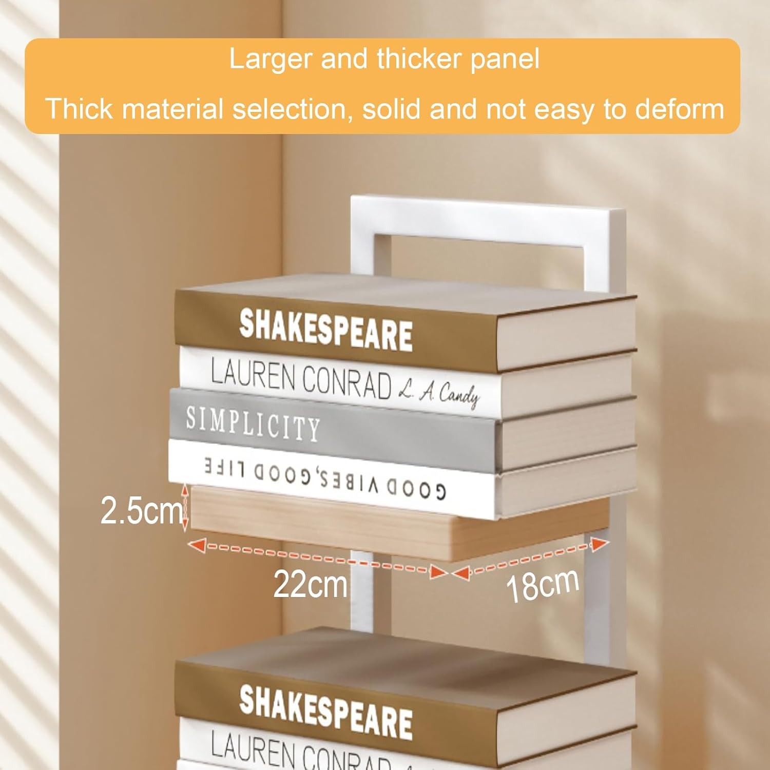 Floor-Standing Invisible Bookshelf, Corner Bookcase 4/6 Layers, Small Storage Rack, Modern Freestanding Display Shelves, Suitable for Bedroom, Living Room, Study(Black,93cm/36.6in)