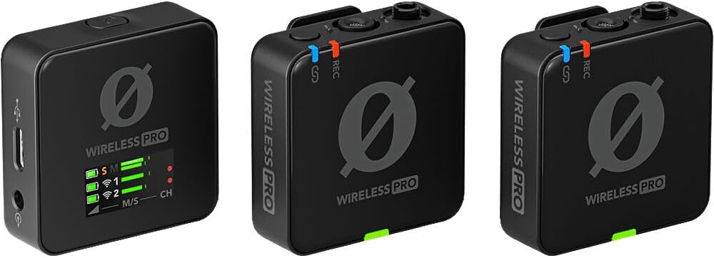 Rode Wireless PRO 2-Person Clip-On Wireless Microphone System/Recorder with Lavaliers (2.4 GHz) (WIPRO) + XLR Adapter + Headphone Cleaner + Cleaning Kit