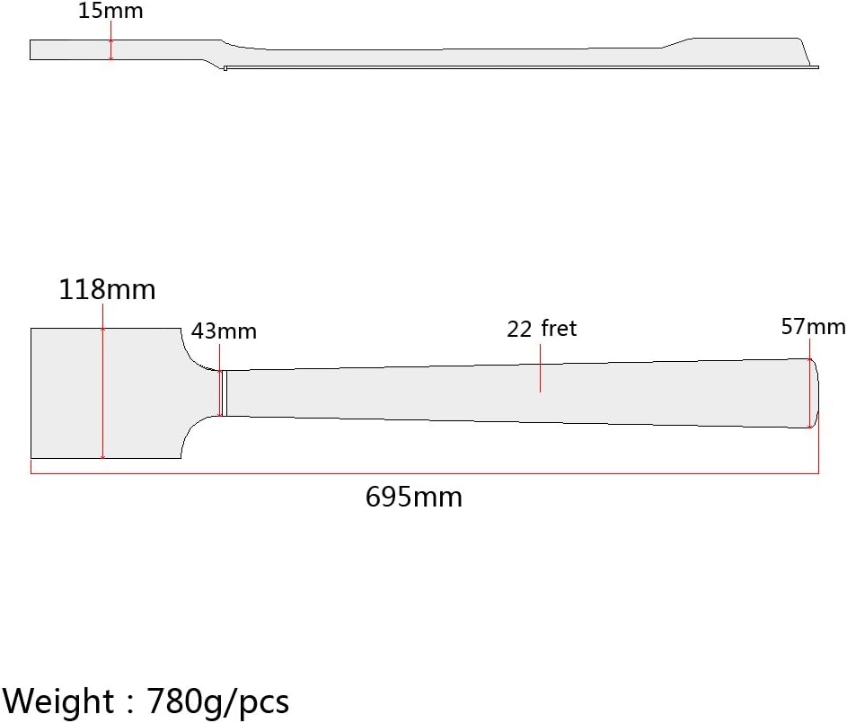 Premium Handcrafted Electric Guitar Neck with Rosewood Fretboard