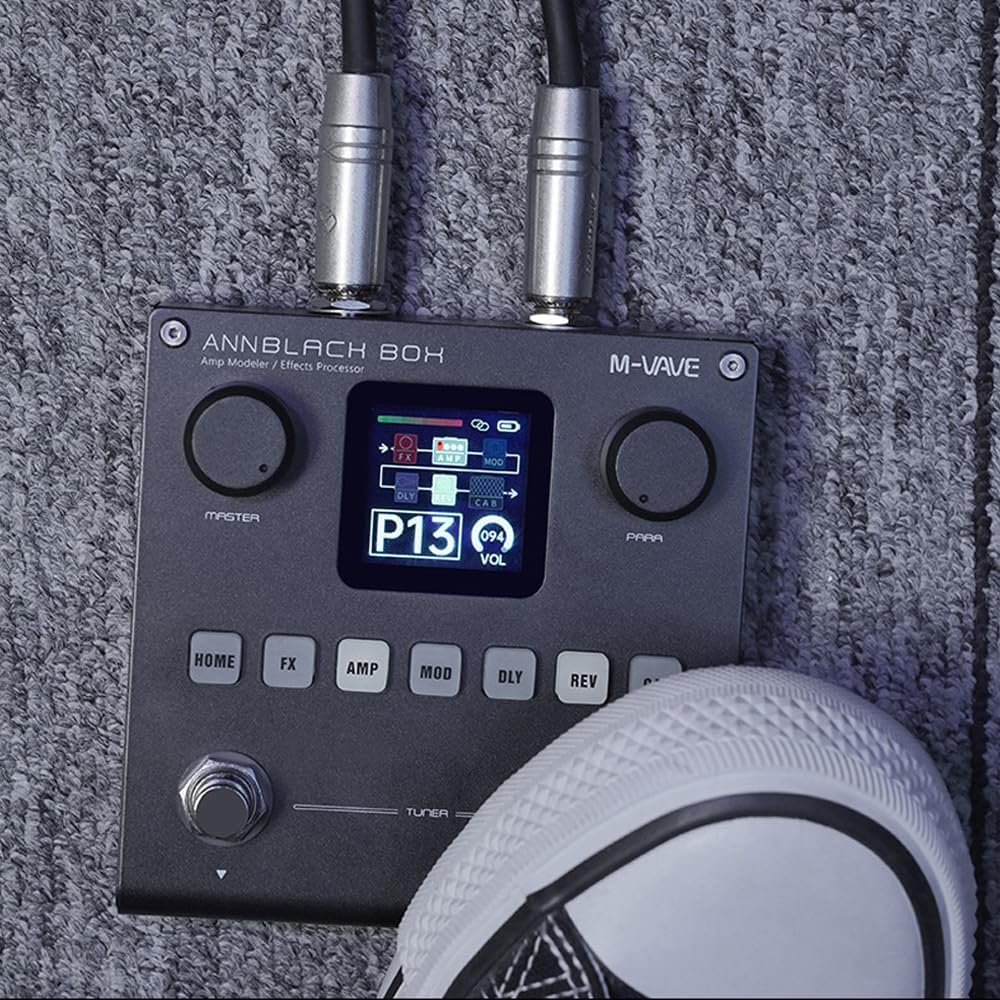 Guitar/Bass AMP Multi Effects Processor 80 Editable Presets 6 Effects Modules 3-Band EQ 20 Preamp 20 IR CAB Slots Multi Effects Pedal LCD Screen Multifunctional Guitar/Bass Effector