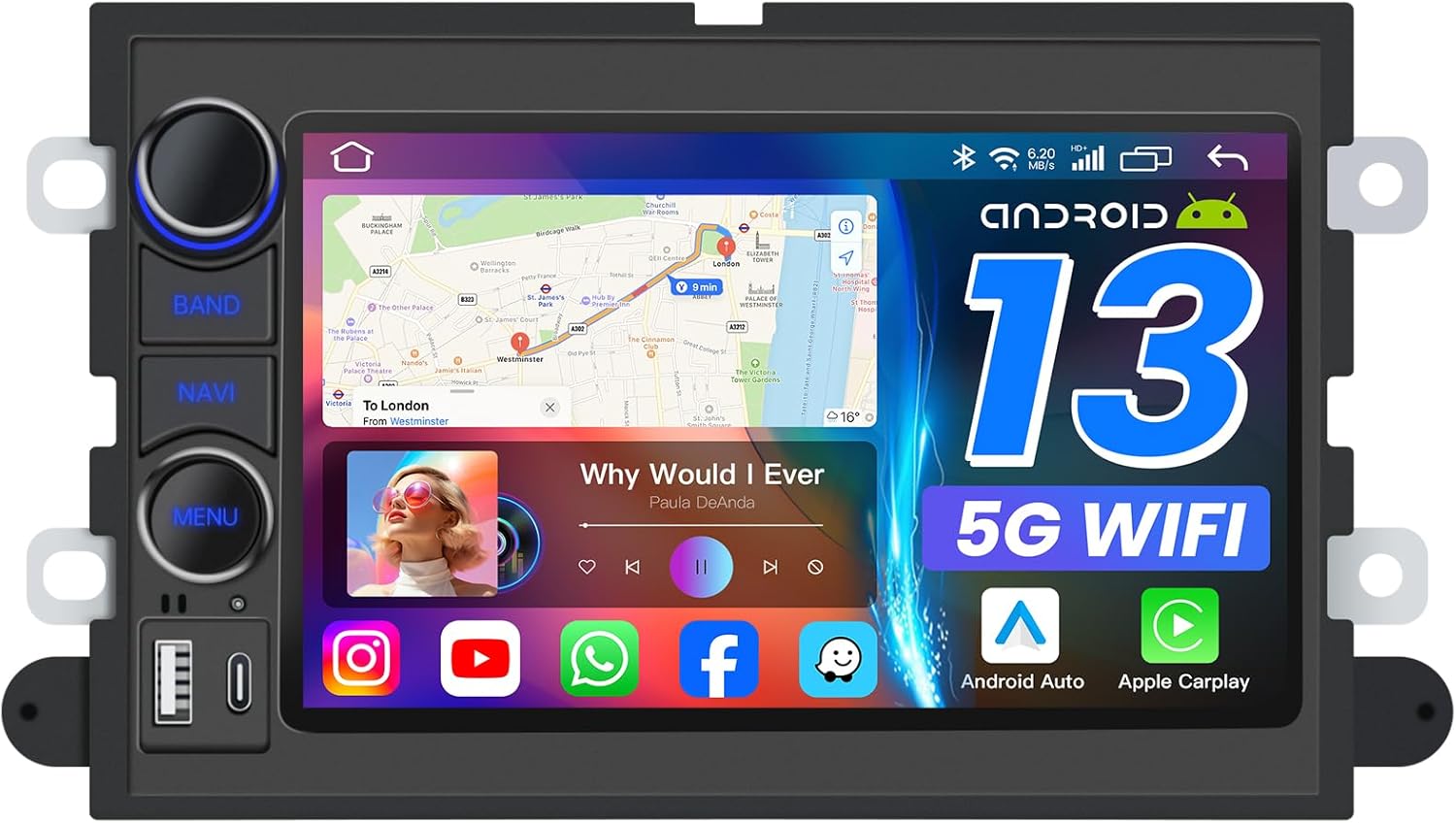 [4Core + 64G ROM] Car Radio Stereo for Ford F150 2004-2008: 7