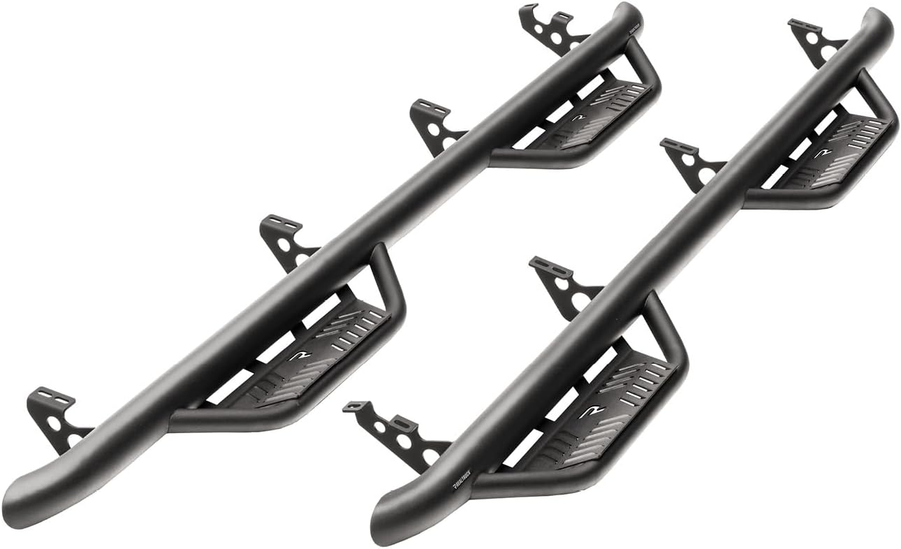 RealTruck Podium LG Steps for Toyota Tundra | Cab Length, Stainless Steel, Textured Black | HPT0786CC-TX | Fits 2007-2021 Toyota Tundra CrewMax, SRW Gas