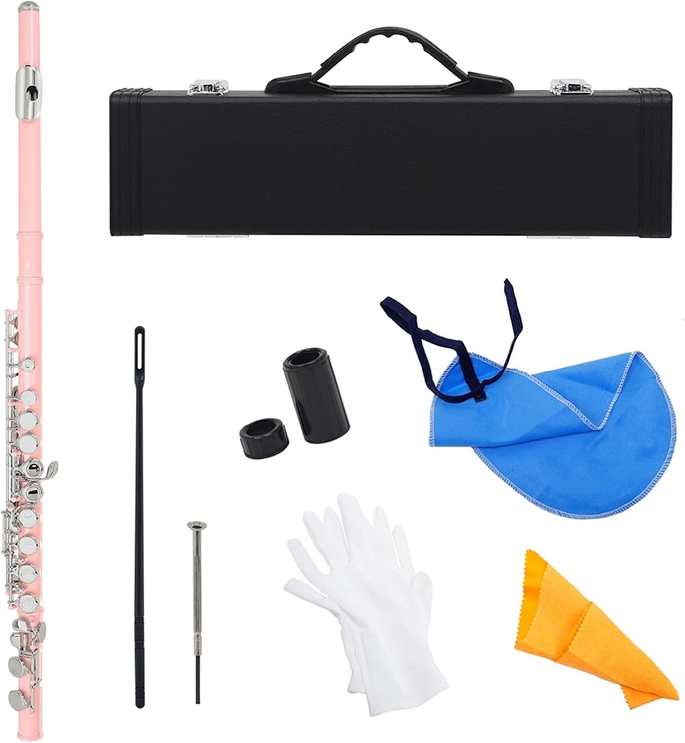 Flute Pink 16 Hole Flute W/E Woodwind Closed Hole C Cassette Flutes Musical Instruments