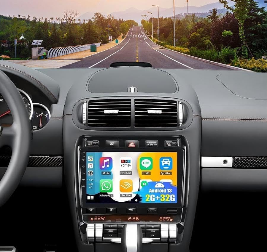 Android 13 Car Stereo for Porsche Cayenne 2002-2010 Radio Upgrade 9 Inch Touch Screen with Wireless Carplay Android Auto Backup Camera Mirror Link GPS SWC WiFi FM