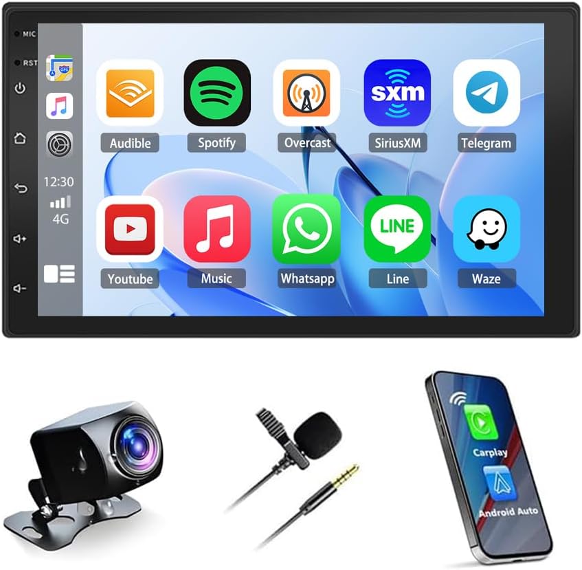 【8G+256G】Double Din Car Stereo Radio for Nissan for Qashqai 2007-2011, for Frontier 2001-2011, for Juke 2010-2011 with Carplay/Android Auto,7