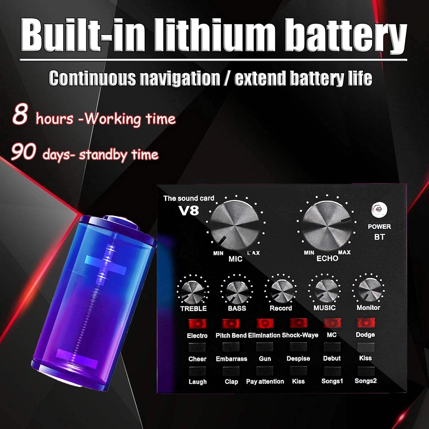 Condenser Microphone Bundle,Mic Kit with Live Sound Card,Mic Set with Adjustable Mic Suspension Scissor Arm,Mini Sound Mixer Board with Multiple Sound Effects,for Podcast,Game etc