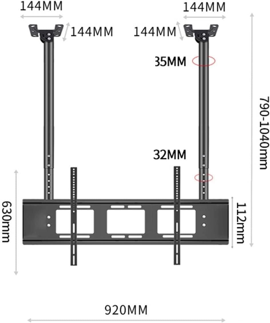 Adjustable Ceiling Tv Mount Bracket - Tv Wall Mount, Double Bar Adjustable Tilt, Suitable for 55-86 Inch Large Led Screens Tv Stand, Vesa 800X400Mm Ceiling Tv Mount