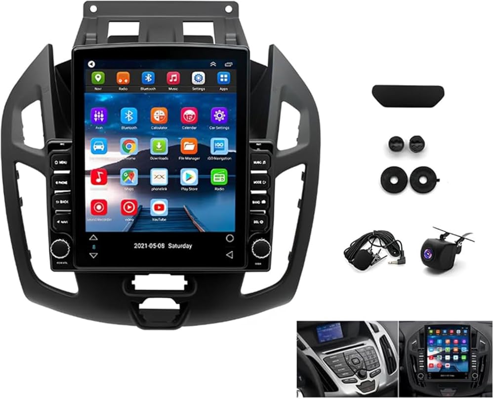 PHEZEN 4G+64G Car Radio for Ford Transit Connect 2014-2018 with Wireless Carplay Android Auto,9.7'' HD Touchscreen Android 13 Car Radio Stereo with Backup Camera Bluetooth AM/FM/RDS Wi-Fi GPS