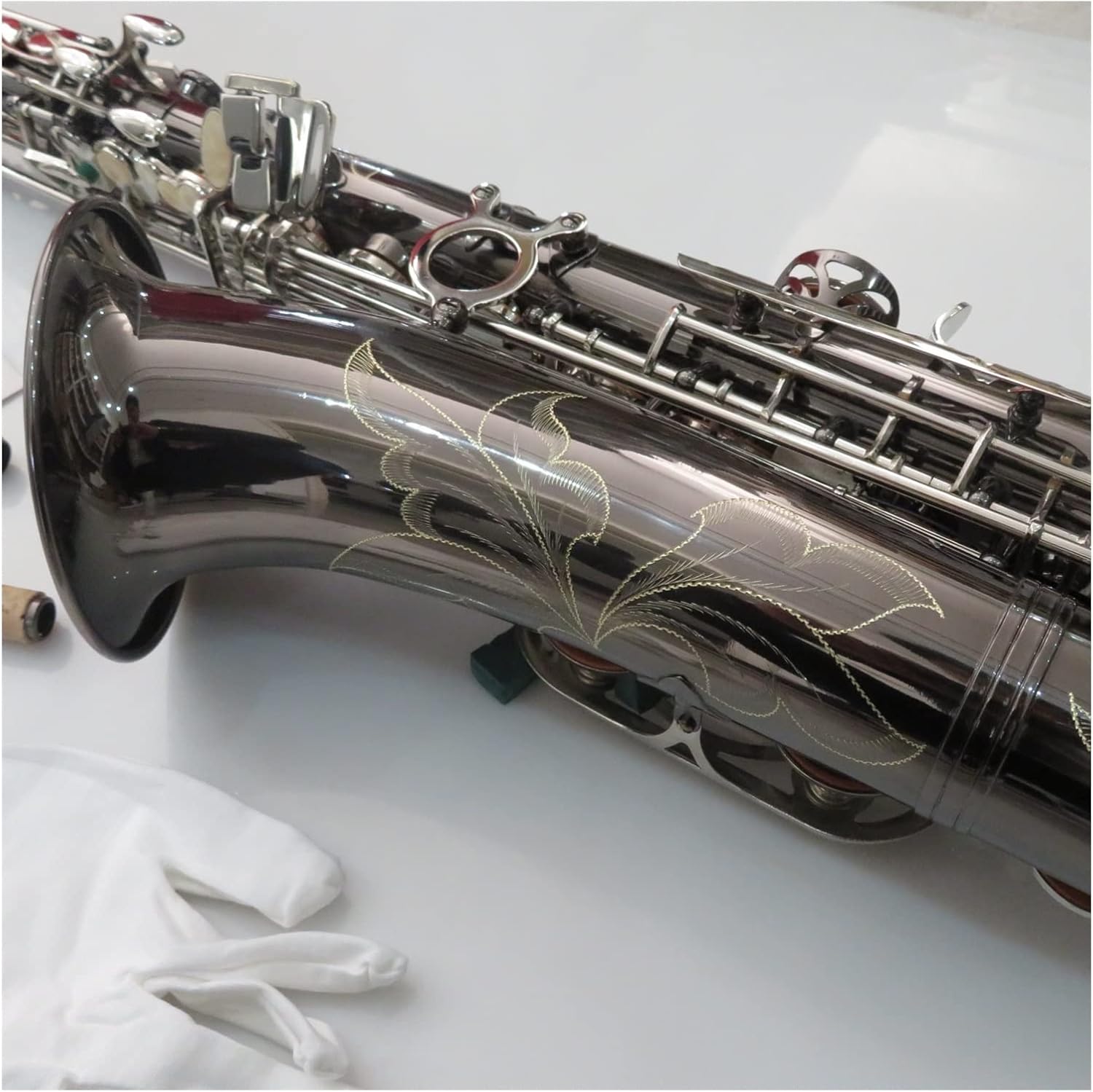 Yellow Brass C Melody Saxophone with Case Black Nickel Sax Musical Woodwind Instruments Beginner Saxophone