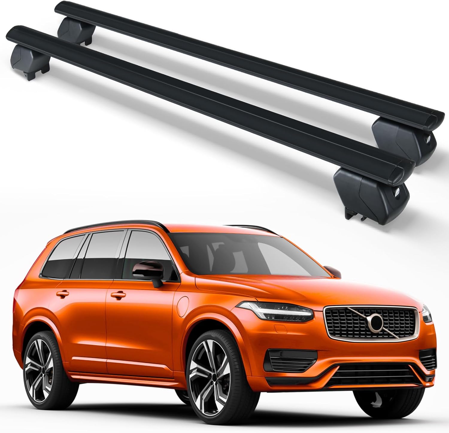 Heavy Duty 300 LBS Roof Rack Cross Bars Compatible with 2015-2025 Volvo XC 90 XC-90 with Side Rails, Adjustable & Lockable Cargo Carrier Rooftop Crossbars Fit for Cars SUVs