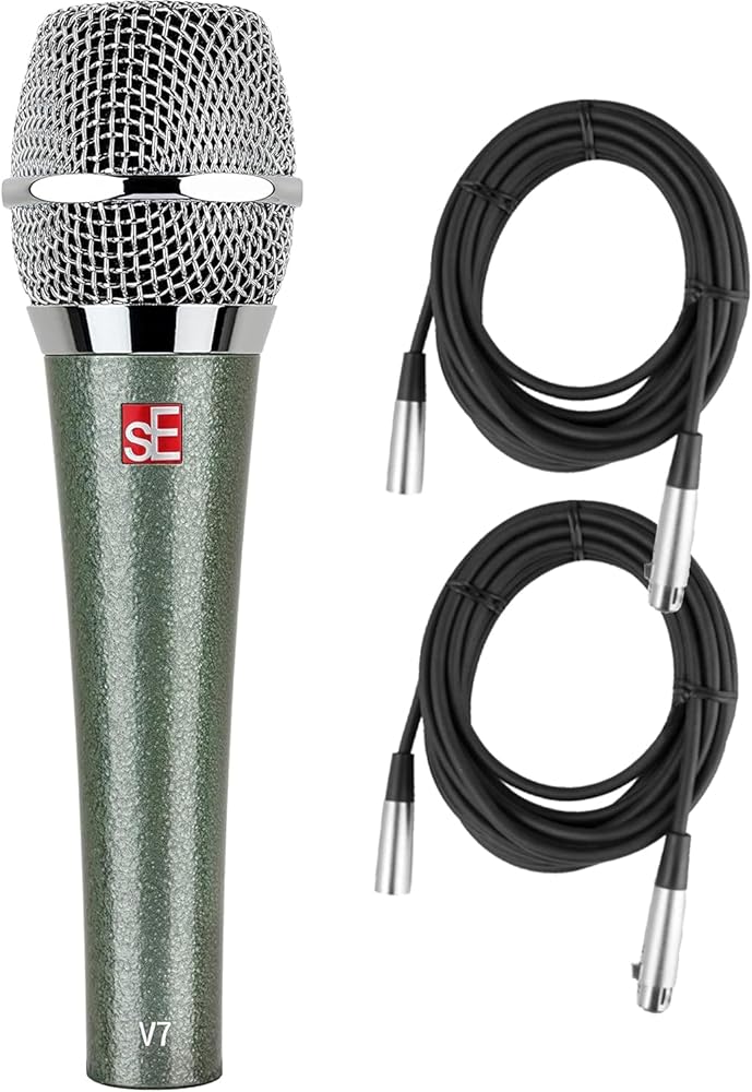 Briskdrop sE Electronics V7 Vintage Edition Handheld Dynamic Microphone - Bundle with 2 XLR Cables